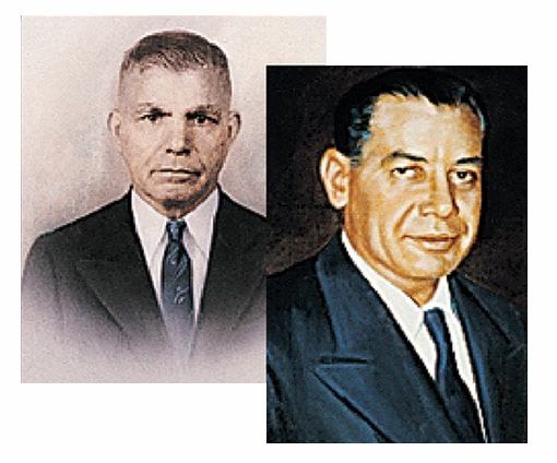Two historical portraits accompanying the company’s 1922 founding story