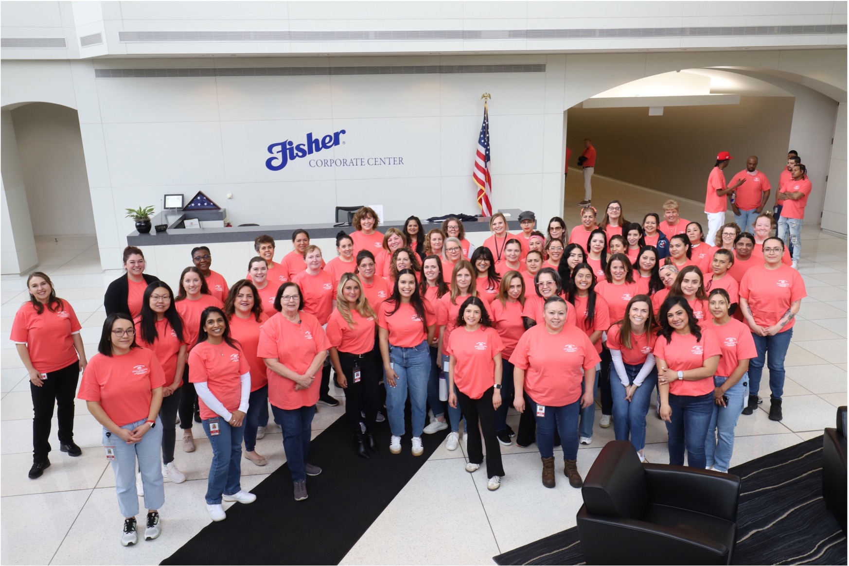 JBSS employees gathered in the Fisher corporate center