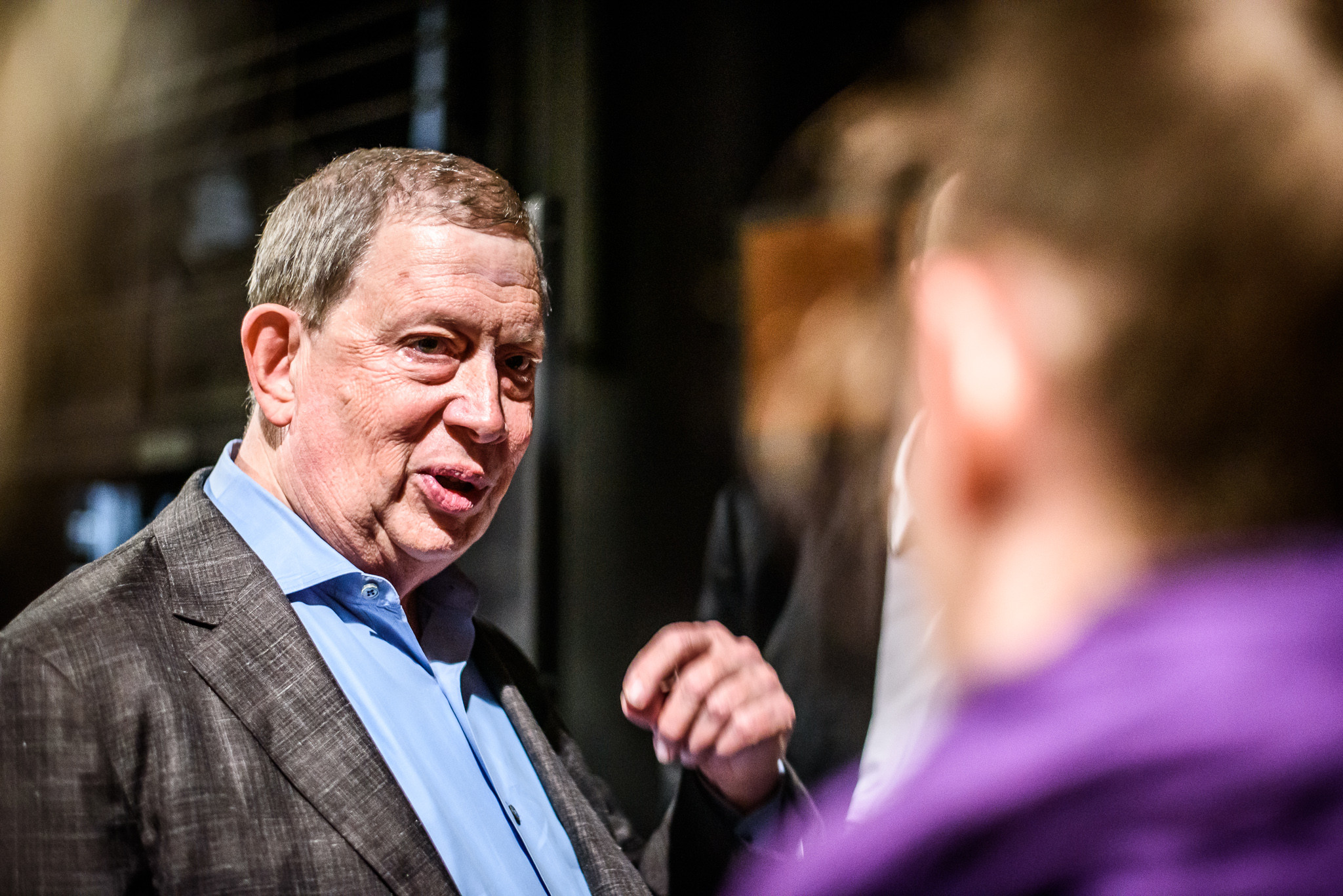 John C. Martin at the Dejvice Theater after The Elegance of the Molecule in March 2019