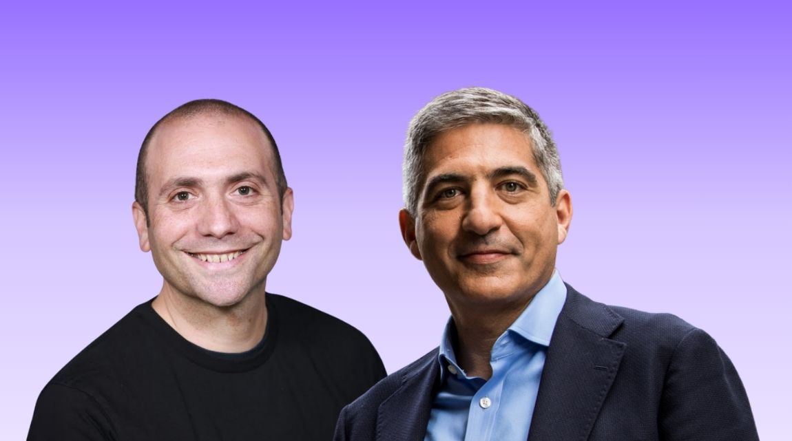 Interview artwork pairing FXC Intelligence’s Daniel Webber, left, and John Caplan, right
