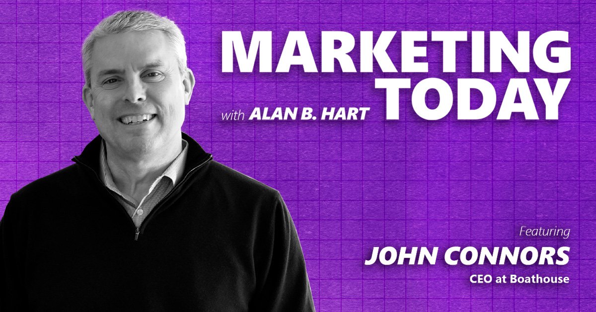 Promotional artwork for a Marketing Today conversation featuring John Connors