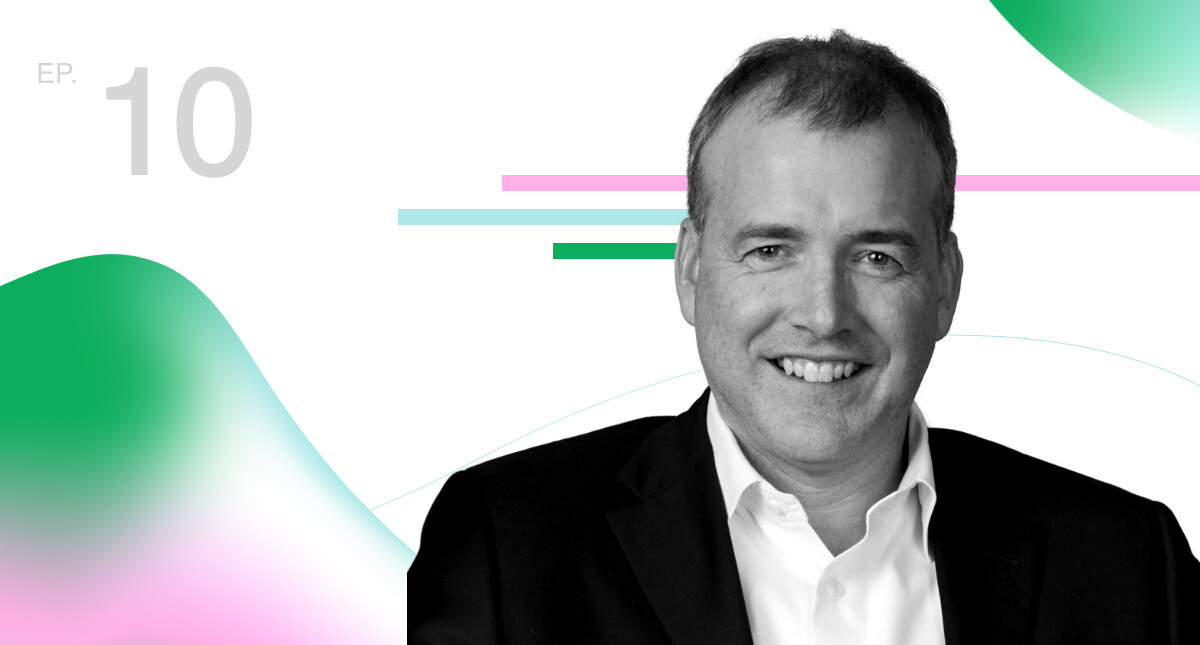 Podcast artwork showing John Knightly for a 2020 Real Creative Leadership episode