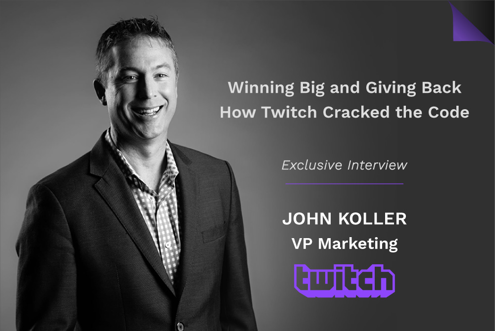 John Koller pictured for an interview during his time leading marketing at Twitch