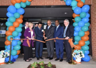 Officials and Salubris representatives at the May 2017 laboratory ribbon cutting in Gaithersburg
