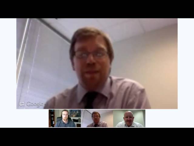 Archival Google+ video frame from the 2012 discussion with John Schobel, Blane Warrene and Bill Winterberg