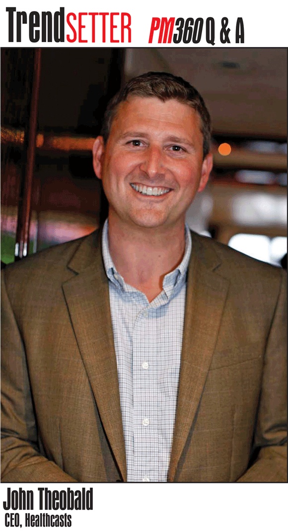 John Theobald in the press image accompanying his April 2014 PM360 interview
