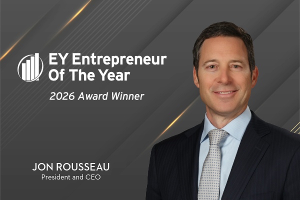 Official graphic announcing Jon Rousseau as a 2026 EY Entrepreneur Of The Year award winner