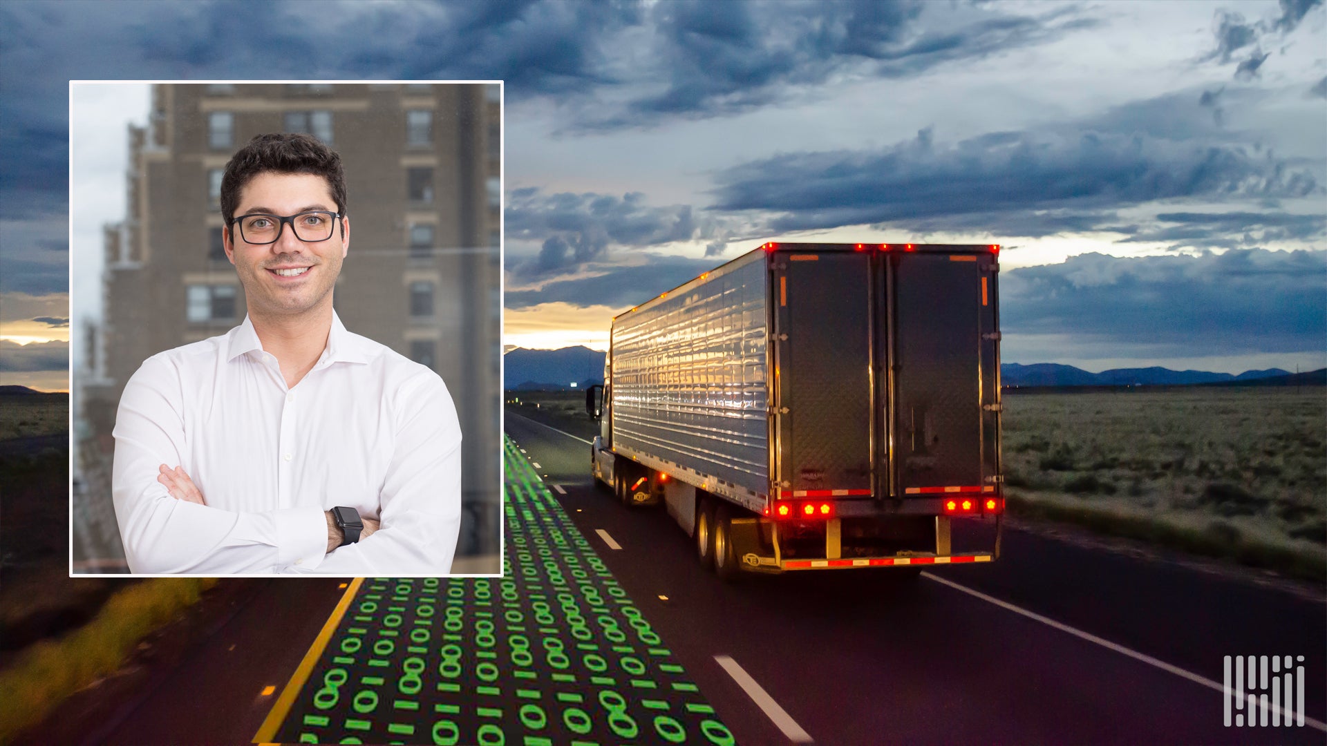 Jonathan Salama speaking during a remote FreightWaves interview