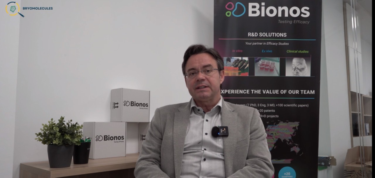 José Luis Mullor seated for a Bryomolecules interview at Bionos Biotech