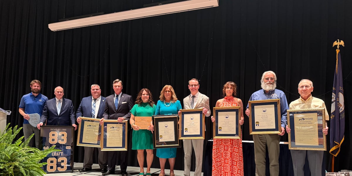 Joe Craft joins fellow honorees onstage at Hazard and Perry County Civic Night in 2026