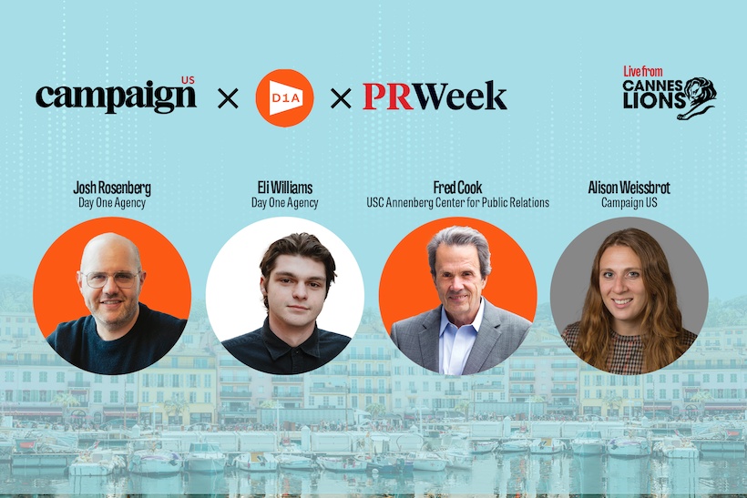 Cannes Lions discussion artwork showing Josh Rosenberg, Eli Williams, Fred Cook and Alison Weissbrot