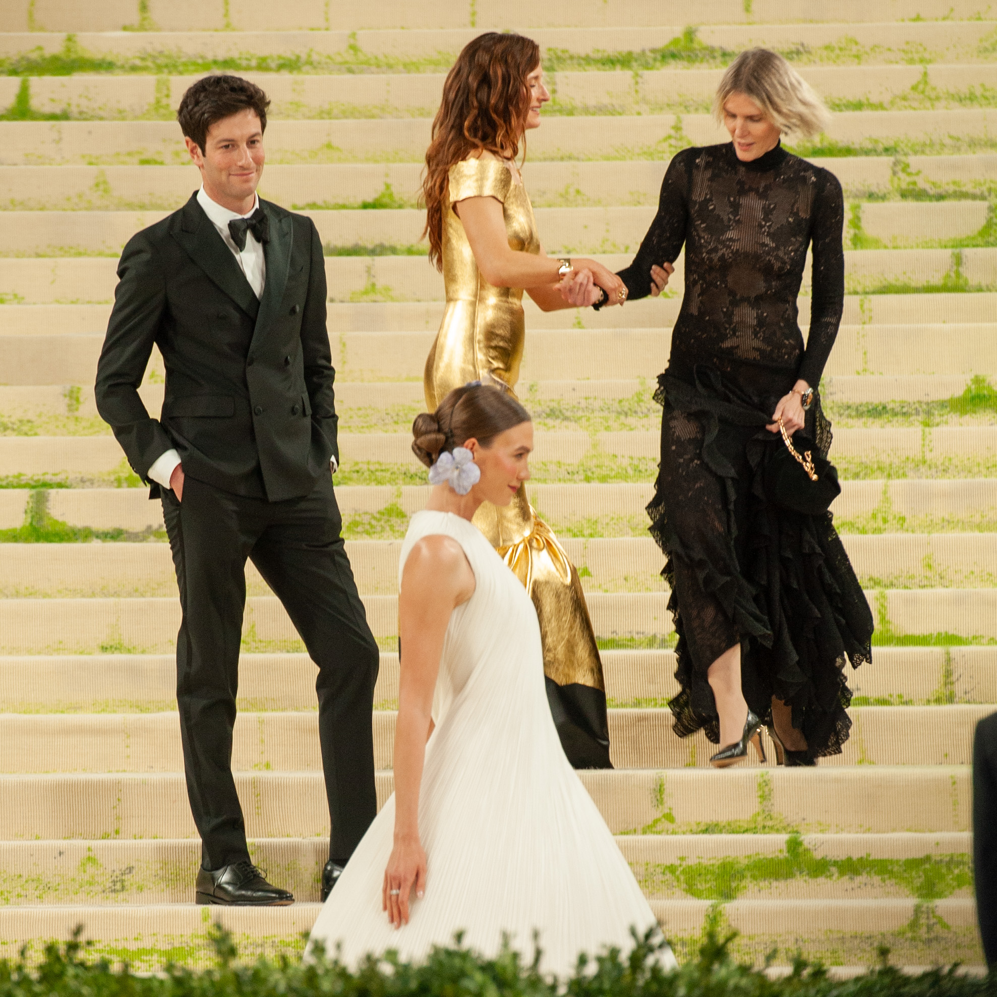 Joshua Kushner at left, with Karlie Kloss and fellow guests on the steps at the 2026 Met Gala