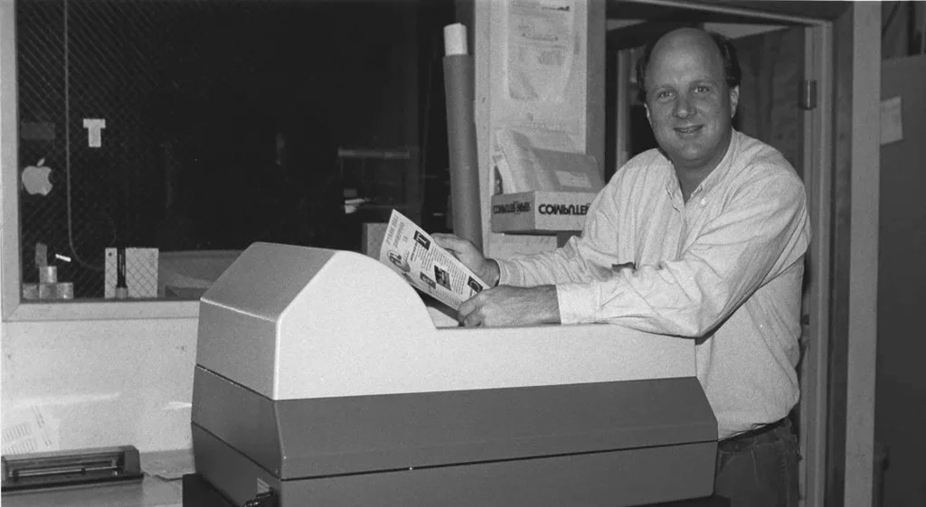 Jim Peck working in the original JP Digital Imaging color lab in Menlo Park in 1977