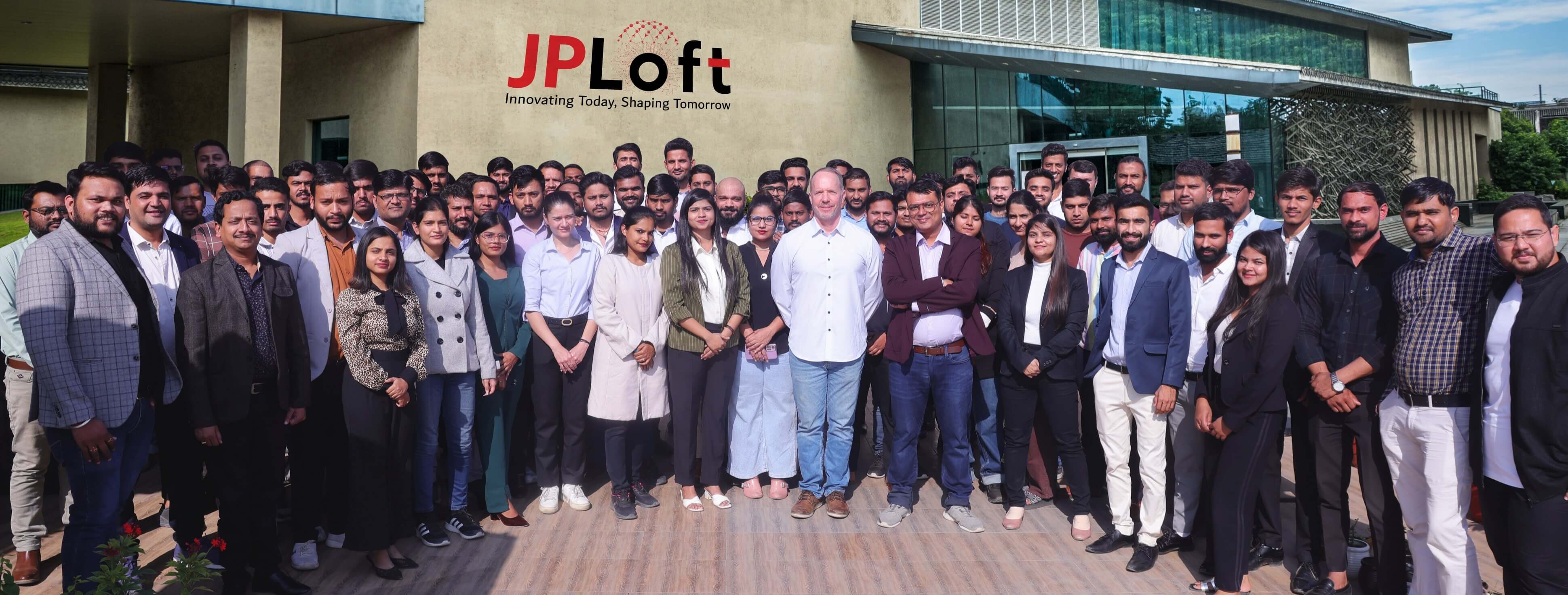 JPLoft team members gathered for a company photograph