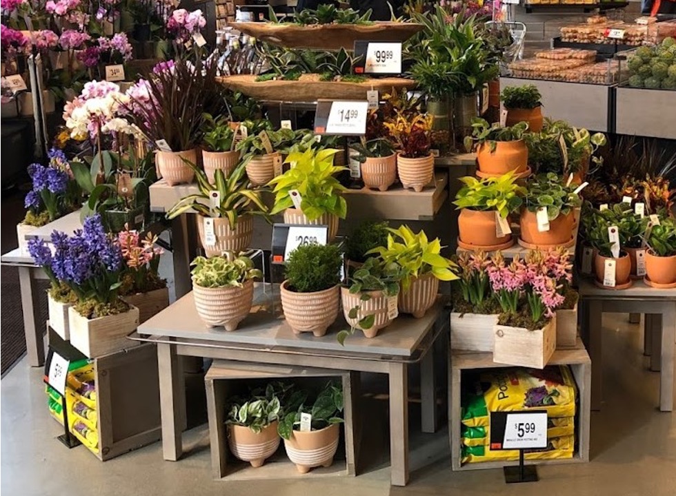 Floral department display tables