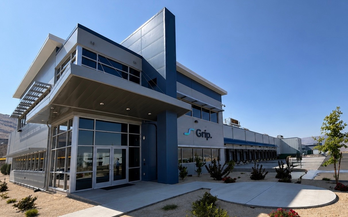 Exterior and loading docks of Grip’s Reno fulfillment facility