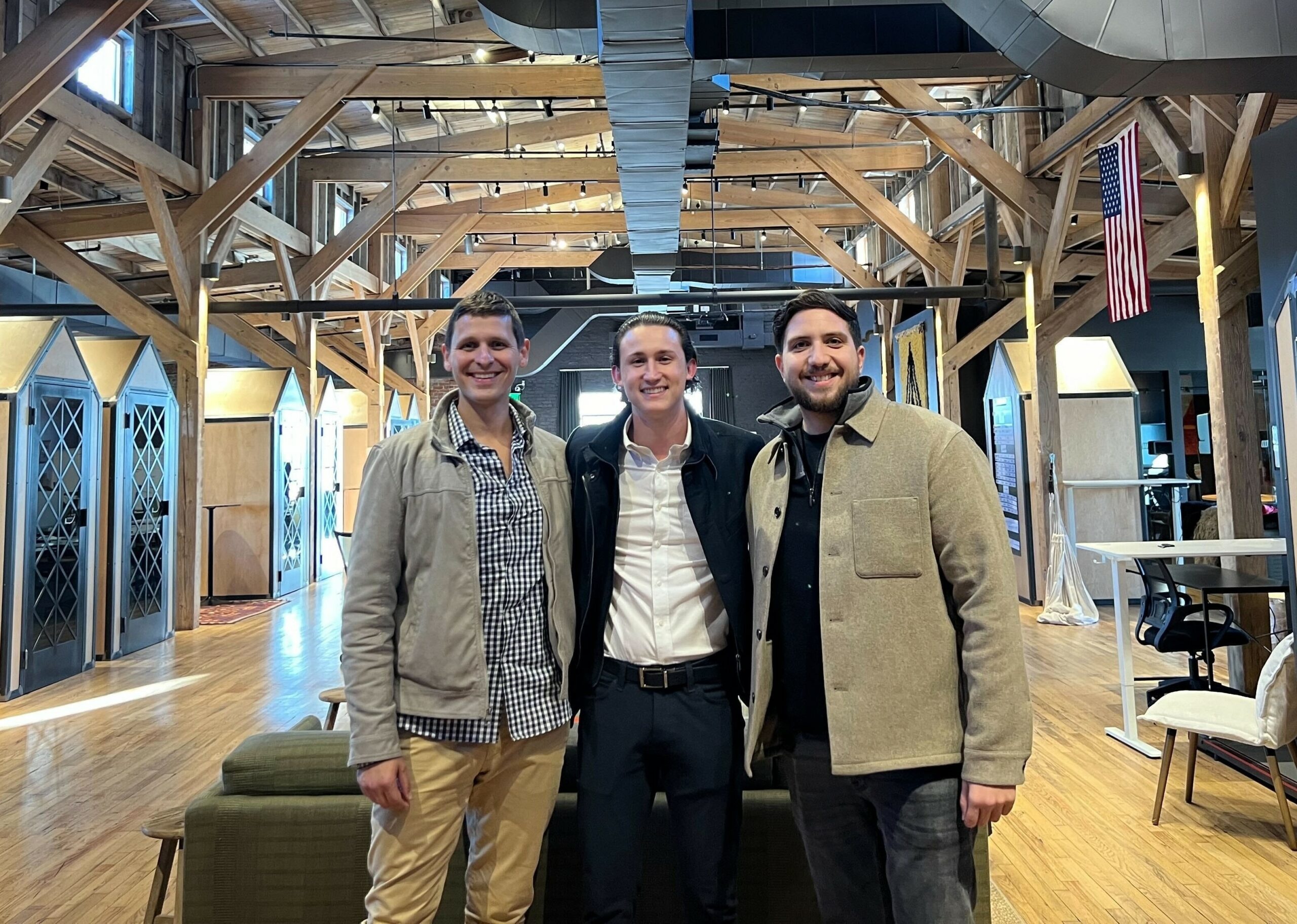 Clockout colleagues Vladimir Dumitrean, Juan Jurado-Blanco and Anthony Tardugno standing together