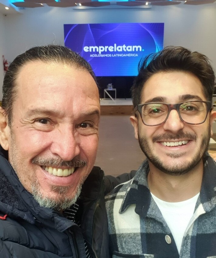 Juan Manuel Amorós, right, with José Gregorio Aldana at Emprelatam Connect Day