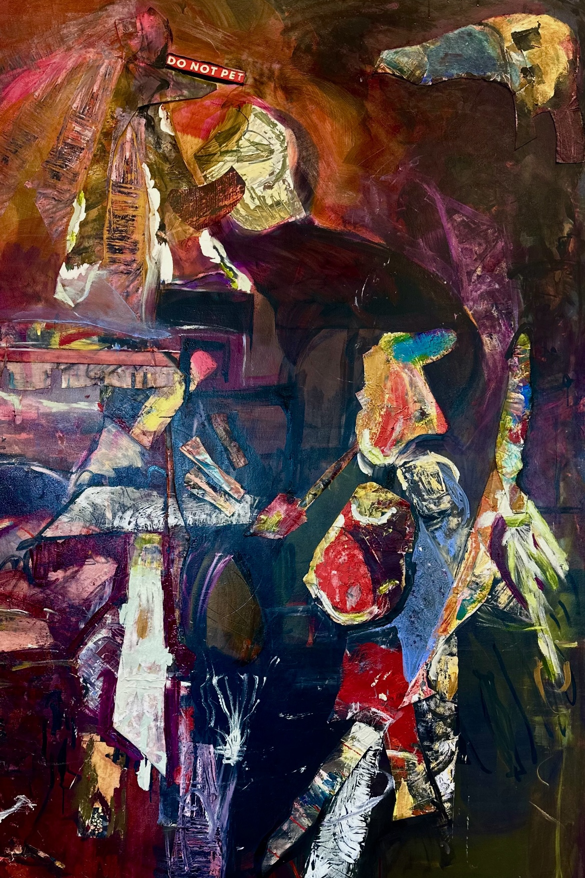 Warrior Man, a mixed-media painting shown on Julie Markfield’s website