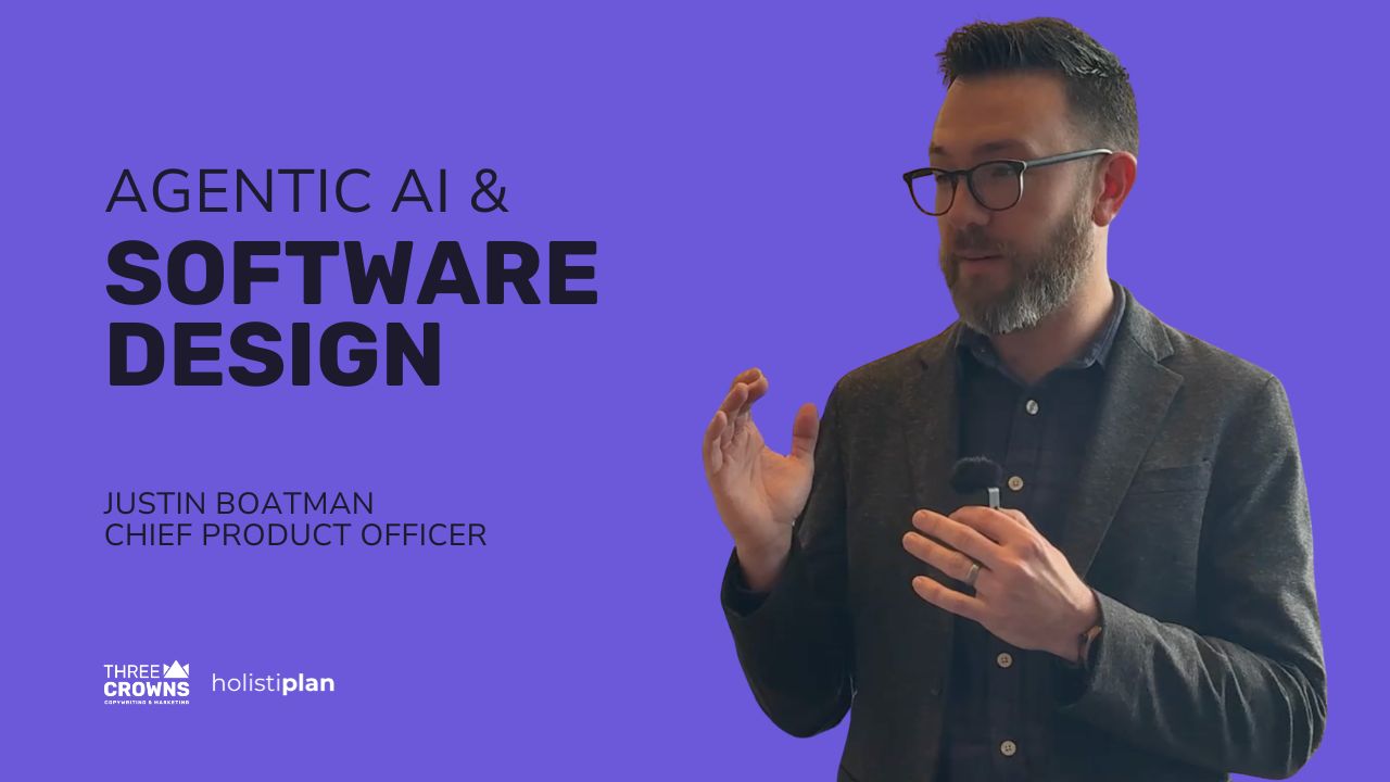 Justin Boatman speaking about agentic AI and software design