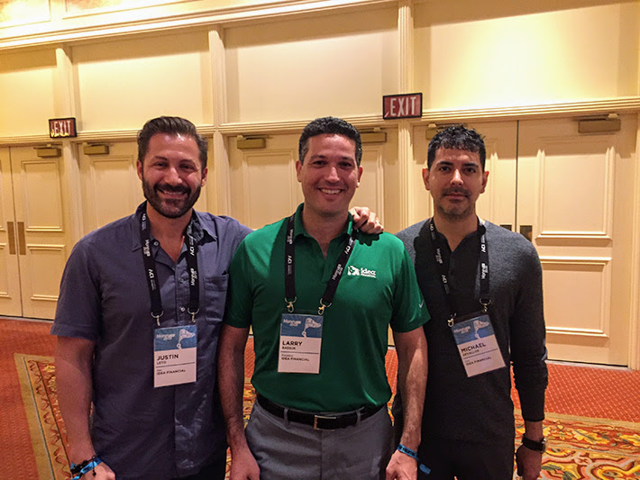 Idea Financial co-founders Justin Leto and Larry Bassuk with executive Michael Zevallos in 2019