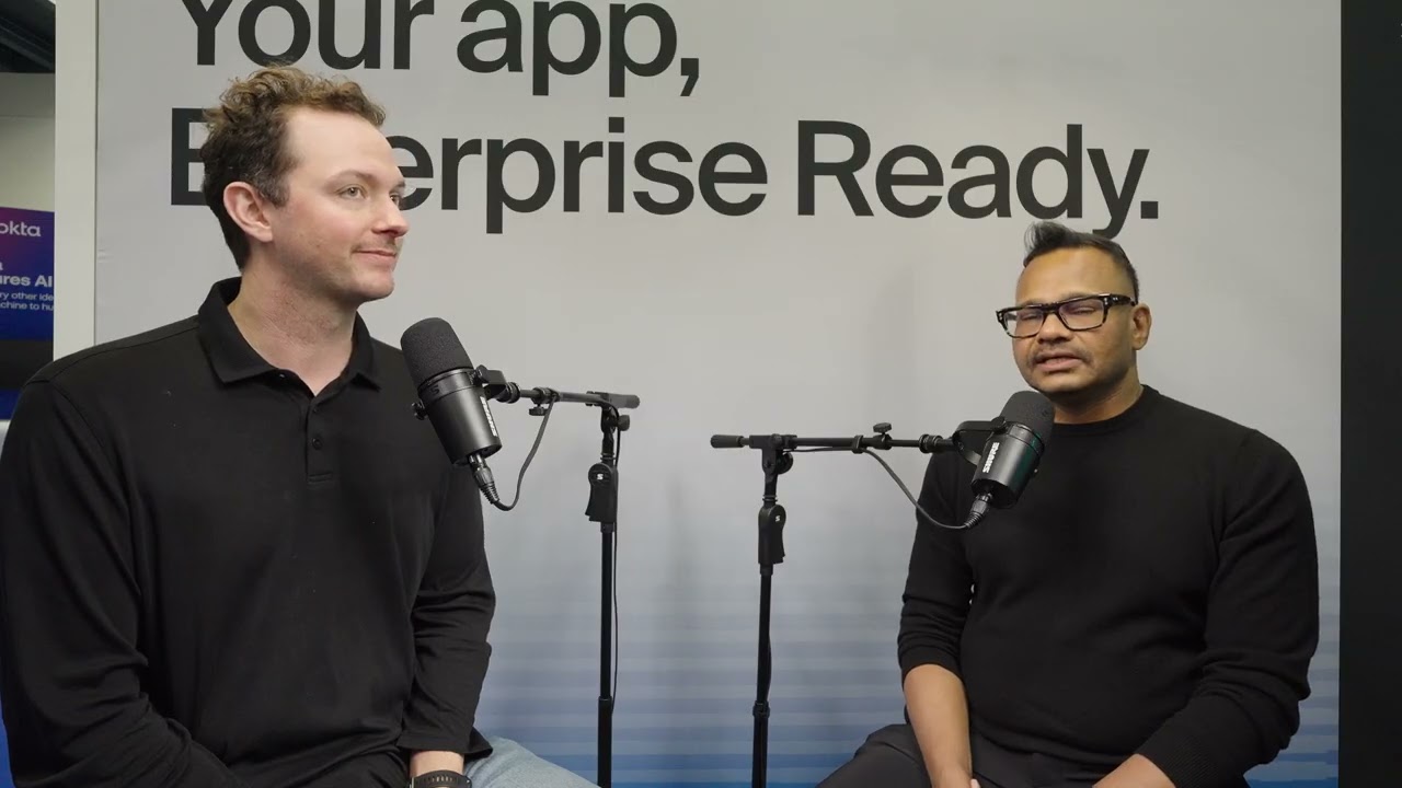 Jyoti Bansal speaking with WorkOS CEO Michael Grinich at HumanX 2026