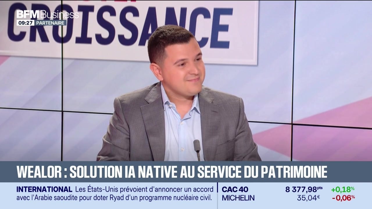 Karim Bouri speaking in the BFM Business studio
