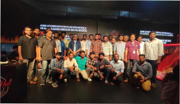 KARYA colleagues posing together at a company social event