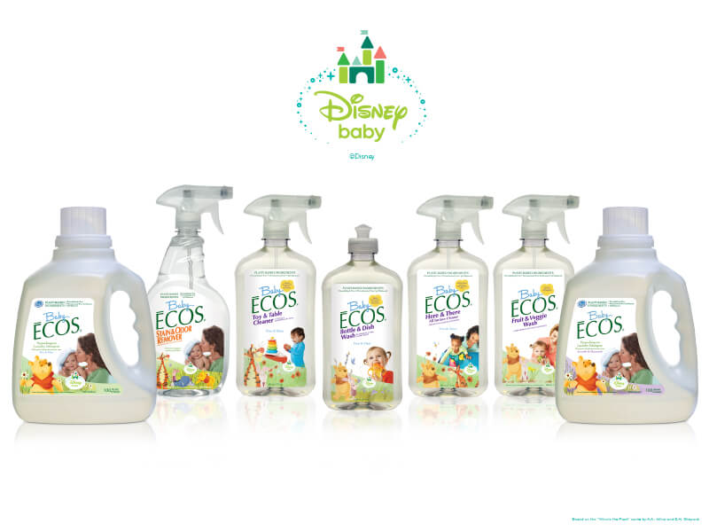 Baby ECOS cleaning-product packaging with Disney Baby branding, shown in Kashani Design Group’s portfolio