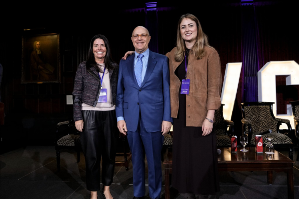 Laurie Katz, J. Christopher Giancarlo and Kate Laurence at the 2025 BCVC Founder Summit