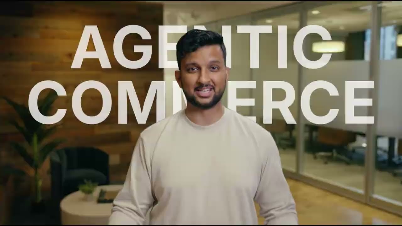 Kaushik Mahorker presenting Wildcard’s agentic-commerce launch video