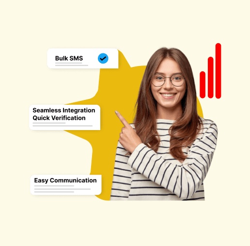 Ventas promotional artwork showing bulk SMS, integration and communication features