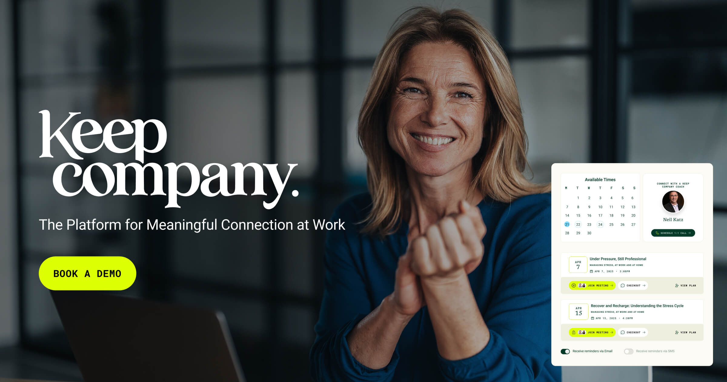 Keep Company brand image with the keep company wordmark and product interface