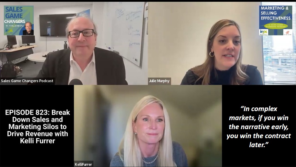 Kelli Furrer speaking with Fred Diamond and Julie Murphy on the Sales Game Changers Podcast