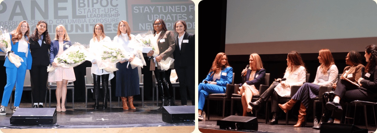 Panelists speaking and standing together at the 2024 Columbia Women's Business Society conference