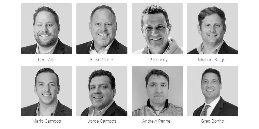 Historical leadership montage showing Ken Mills, Steve Martin, JP Kenney, Michael Knight, Mario Campos, Jorge Campos, Andrew Pennell and Greg Bonito