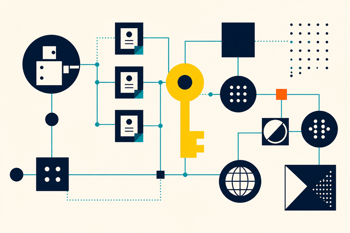 Abstract Swiss-style network of certificates, nodes and a cryptographic key
