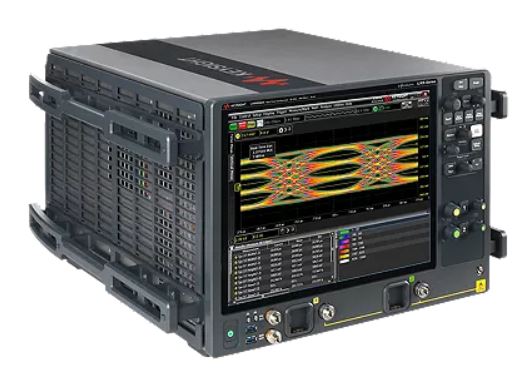 Keysight Infiniium UXR oscilloscope with a multicolored signal analysis display
