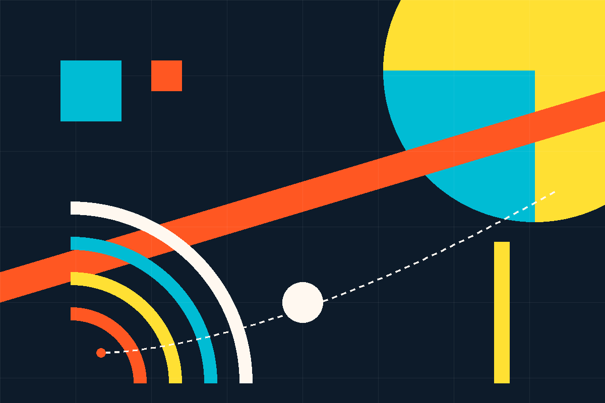 Swiss-style geometric graphic representing venture trajectories and growth