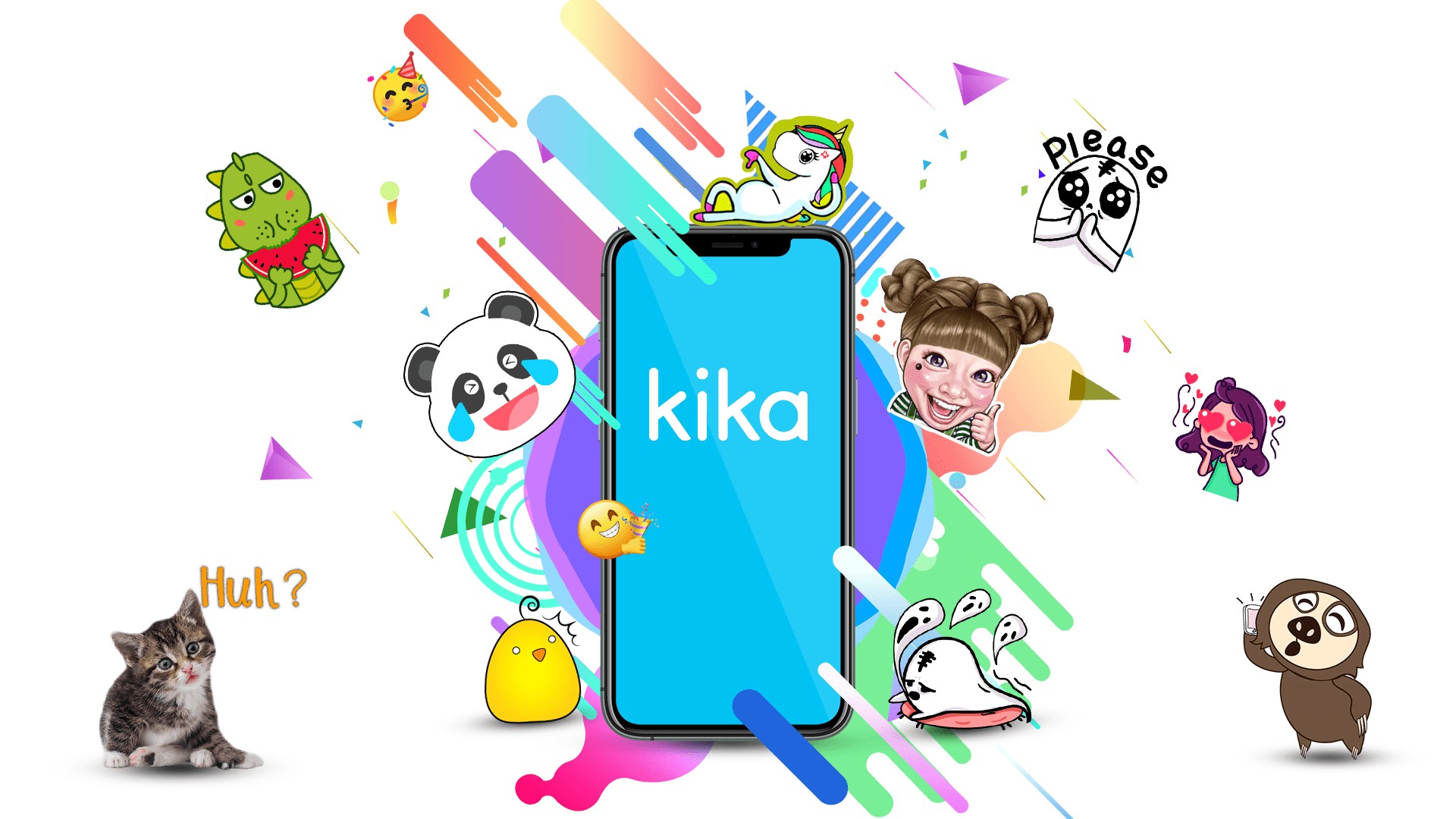 Kika promotional artwork showing its keyboard world of colorful characters