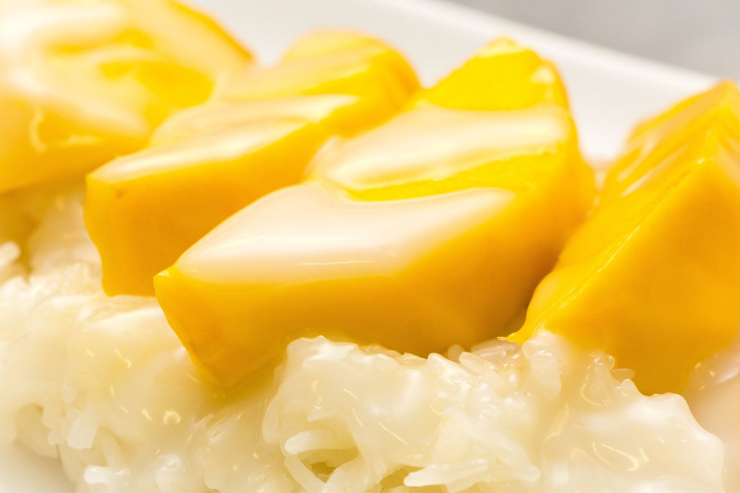 Mango sticky rice dessert from King and I Thai