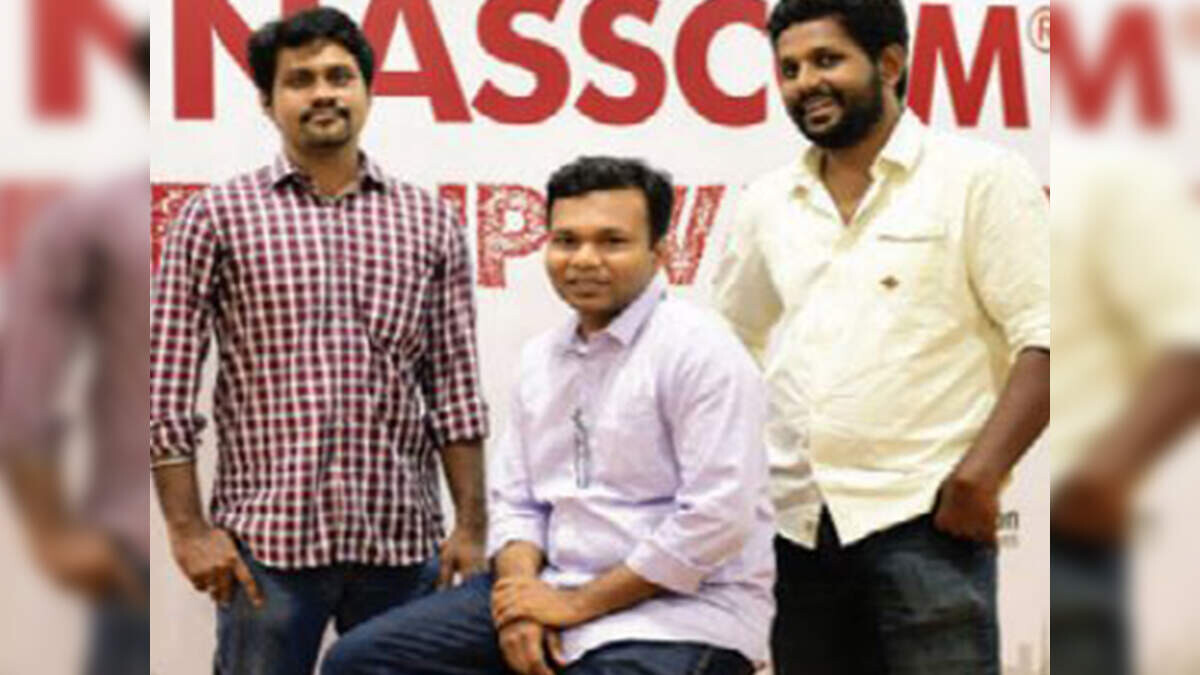 Klenty co-founders Vengat Krishnaraj, Praveen Kumar and Deepak Kumarasamy in 2017