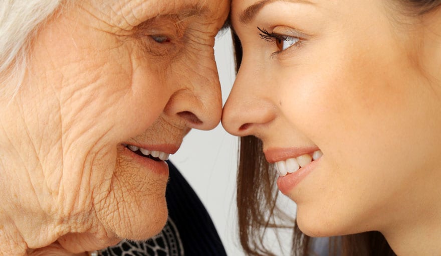 Older woman in profile, an image used by Klotho Therapeutics to represent healthy aging