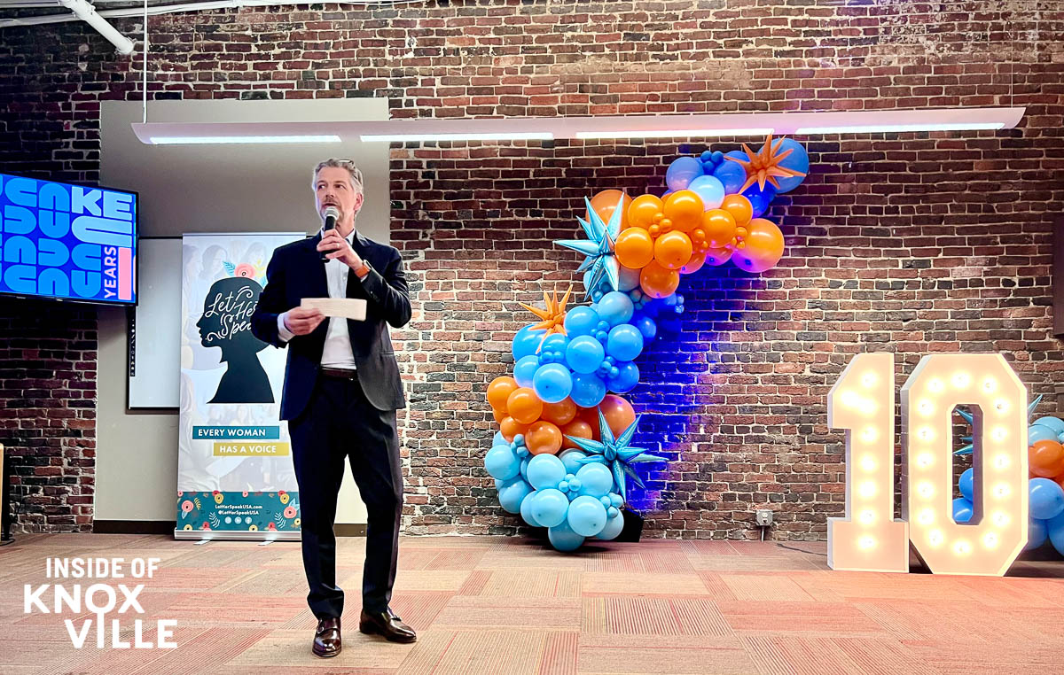 KEC leader Jim Biggs addressing guests at the tenth anniversary gathering