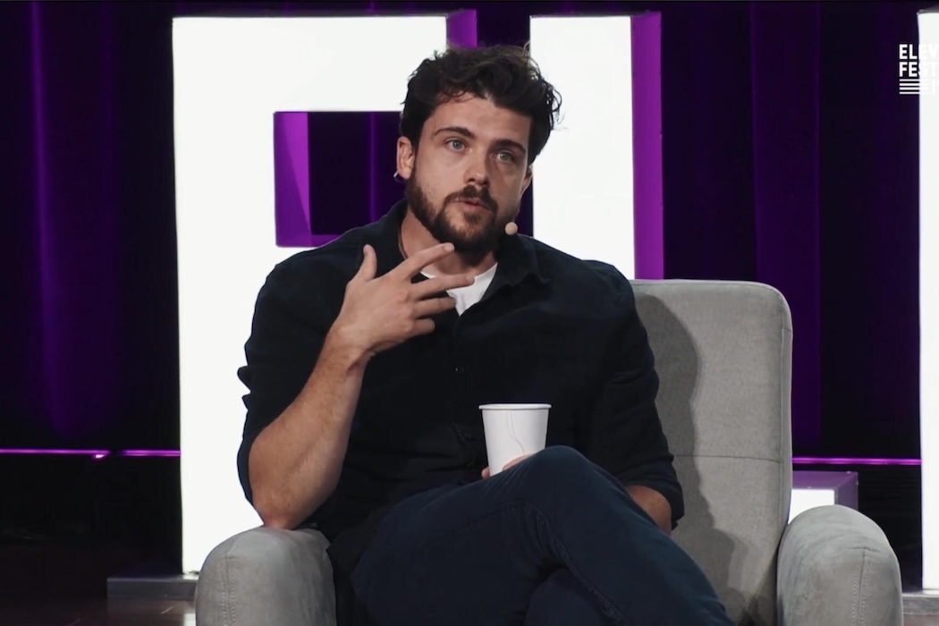 KOHO co-founder and CEO Daniel Eberhard speaks while seated on stage at Elevate.