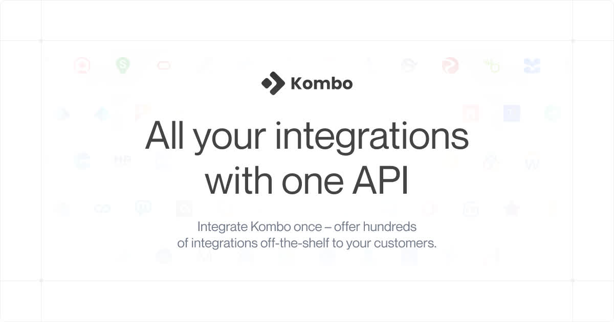 Kombo logo and brand banner - all your integrations with one API