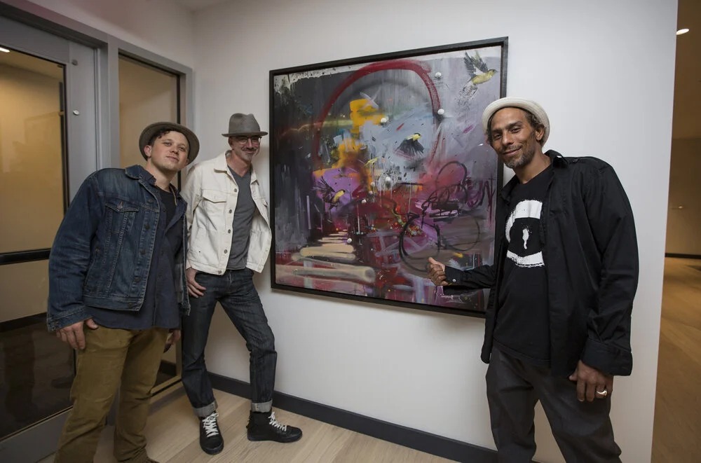 Colorful commissioned artwork associated with The Eddy residential project