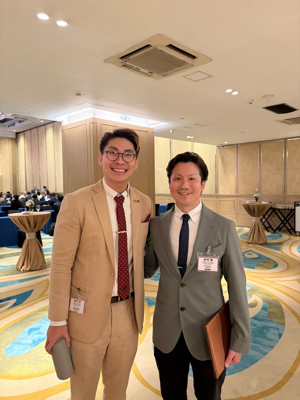 Kotaro Adachi, right, standing with another attendee at the Thailand-Philippines Business Forum