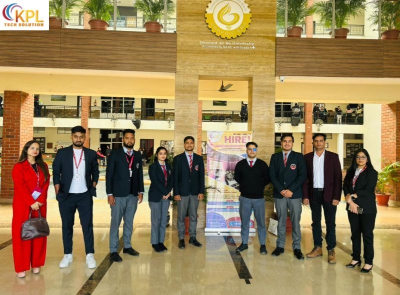 KPL representatives and university participants at a Graphic Era campus recruitment visit