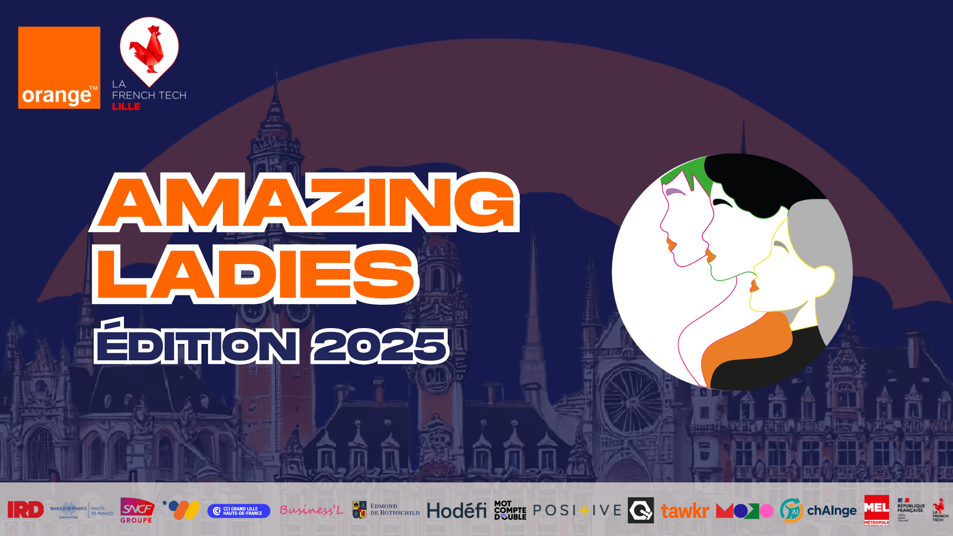 Official Amazing Ladies 2025 event artwork featuring illustrated women and Lille architecture